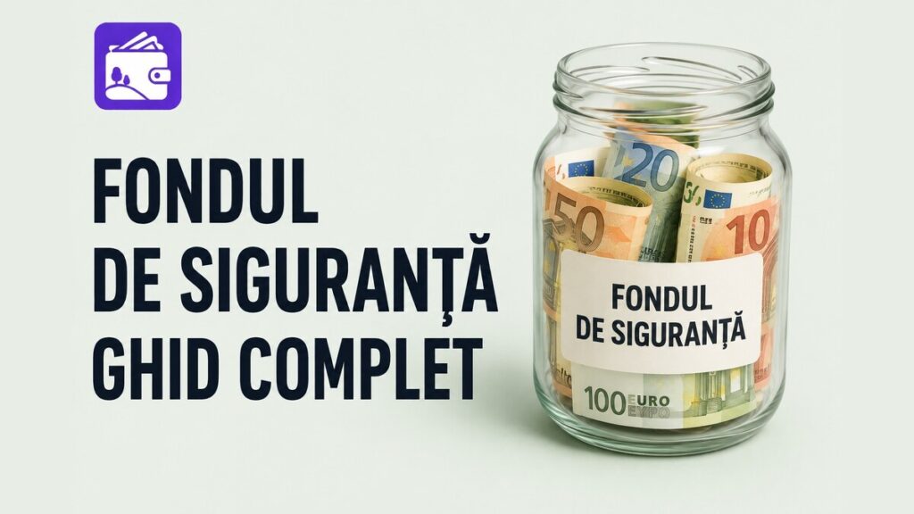 Borcan cu bancnote euro și eticheta „Fondul de siguranță"