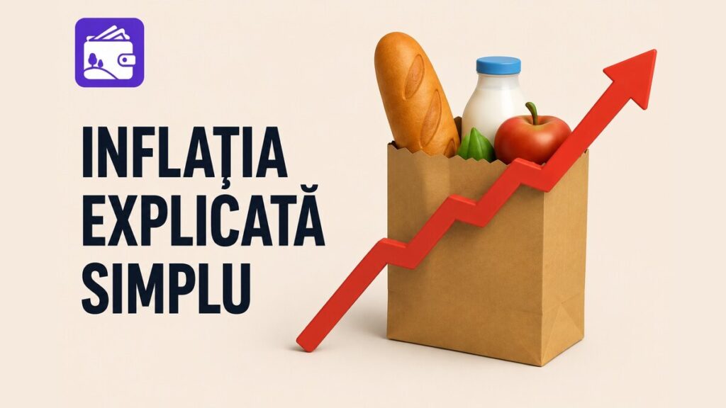 Pungă cu alimente și săgeată ascendentă, ilustrând creșterea